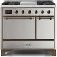 Ilve UMD10FDQNS3SSB Majestic Ii 40 Inch Dual Fuel Natural Gas Freestanding Range In Stainless Steel With Bronze Trim