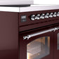 Ilve UPDI406NMPBUC Nostalgie Ii 40 Inch Electric Freestanding Range In Burgundy With Chrome Trim