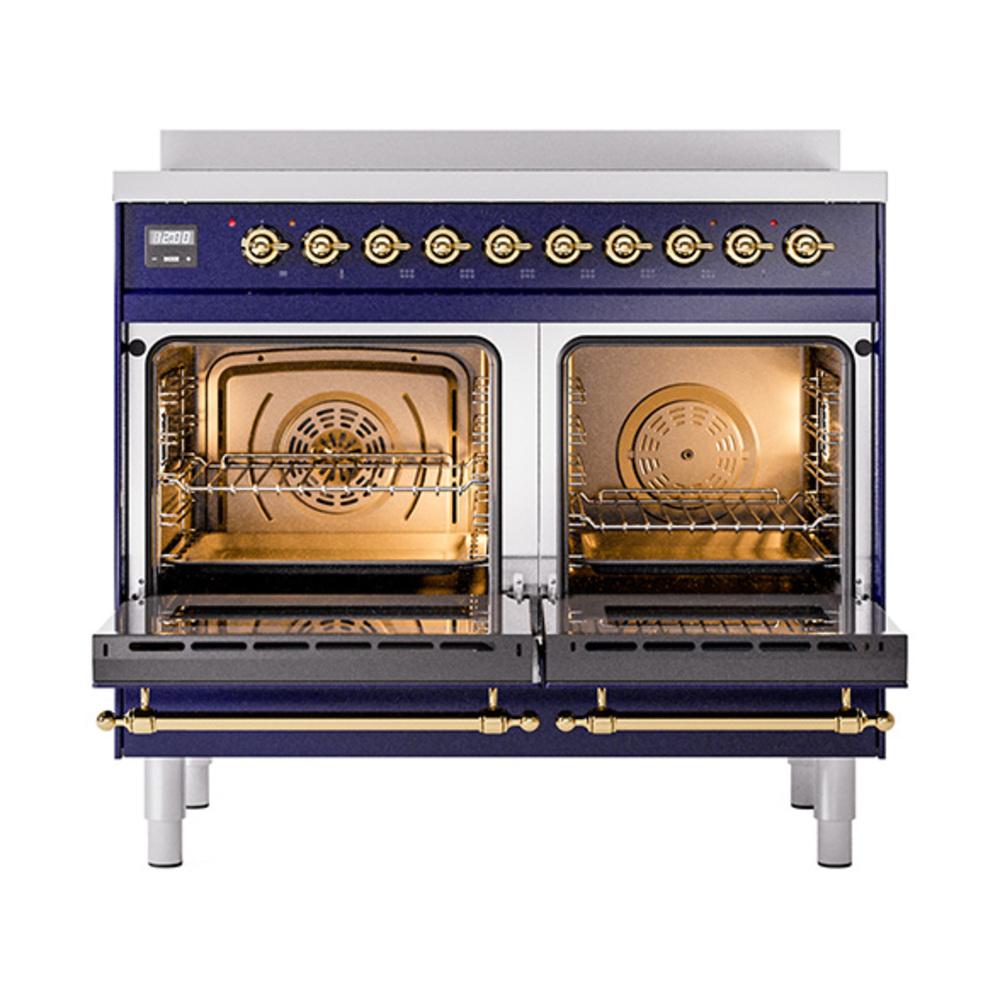 Ilve UNDI406QNMPMBP Ilve Undi406Qnmpmbp Nostalgie Ii Noblesse 40" Induction Range (Solid Door, Midnight Blue, Copper)