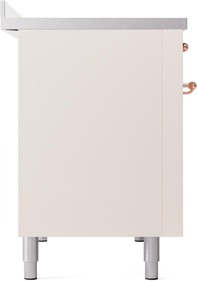 Ilve UPI486NMPAWP Nostalgie Ii 48 Inch Electric Freestanding Range In Antique White With Copper Trim