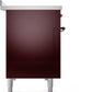 Ilve UPI486NMPBUB Nostalgie Ii 48 Inch Electric Freestanding Range In Burgundy With Bronze Trim