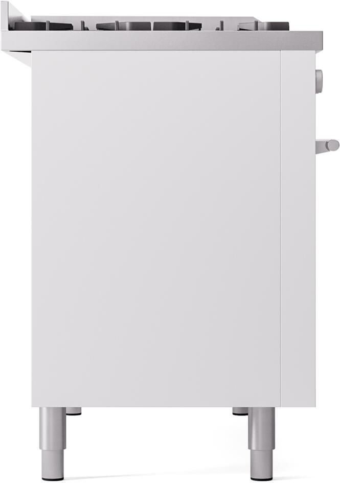 Ilve UP48FWMPWH Professional Plus Ii 48 Inch Dual Fuel Natural Gas Freestanding Range In White With Trim