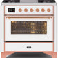 Ilve UM09FDNS3WHPLP Majestic Ii 36 Inch Dual Fuel Liquid Propane Freestanding Range In White With Copper Trim