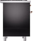 Ilve UPD40FNMPBKP Nostalgie Ii 40 Inch Dual Fuel Natural Gas Freestanding Range In Glossy Black With Copper Trim