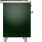 Ilve UPD40FNMPEGP Nostalgie Ii 40 Inch Dual Fuel Natural Gas Freestanding Range In Emerald Green With Copper Trim