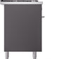 Ilve UP60FSWMPMG Professional Plus Ii 60 Inch Dual Fuel Natural Gas Freestanding Range In Matte Graphite With Trim