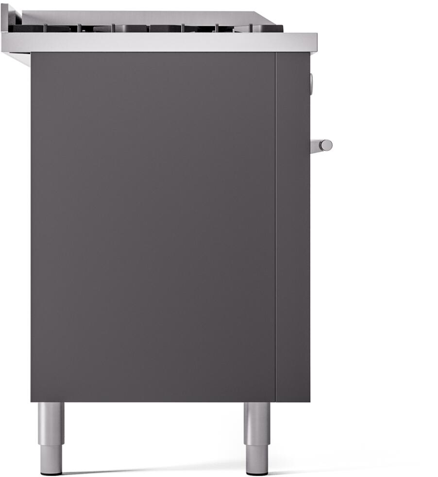 Ilve UP60FSWMPMG Professional Plus Ii 60 Inch Dual Fuel Natural Gas Freestanding Range In Matte Graphite With Trim