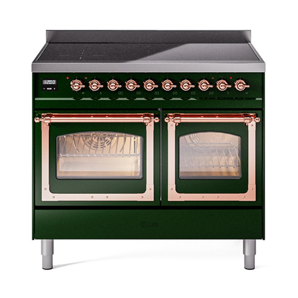 Ilve UNDI406NMPEGP Ilve Undi406Nmpegp Nostalgie Ii Noblesse 40" Induction Range (Triple Glass Door, Emerald Green, Copper)