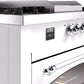 Ilve UP60FSNMPWHC Nostalgie Ii 60 Inch Dual Fuel Natural Gas Freestanding Range In White With Chrome Trim