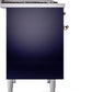 Ilve UPD40FNMPMBP Nostalgie Ii 40 Inch Dual Fuel Natural Gas Freestanding Range In Blue With Copper Trim