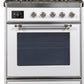 Ilve UM30DNE3WHCLP Majestic Ii 30 Inch Dual Fuel Liquid Propane Freestanding Range In White With Chrome Trim