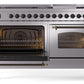 Ilve UP60FNMPSSB Nostalgie Ii 60 Inch Dual Fuel Natural Gas Freestanding Range In Stainless Steel With Bronze Trim