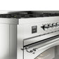 Ilve UP60FNMPSSC Nostalgie Ii 60 Inch Dual Fuel Natural Gas Freestanding Range In Stainless Steel With Chrome Trim