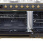 Ilve UM12FDNS3MGGLP Majestic Ii 48 Inch Dual Fuel Liquid Propane Freestanding Range In Matte Graphite With Brass Trim