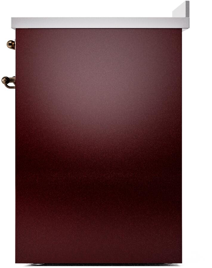 Ilve UPI304NMPBUB Nostalgie Ii 30 Inch Electric Freestanding Range In Burgundy With Bronze Trim