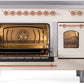 Ilve UPI486NMPAWP Nostalgie Ii 48 Inch Electric Freestanding Range In Antique White With Copper Trim