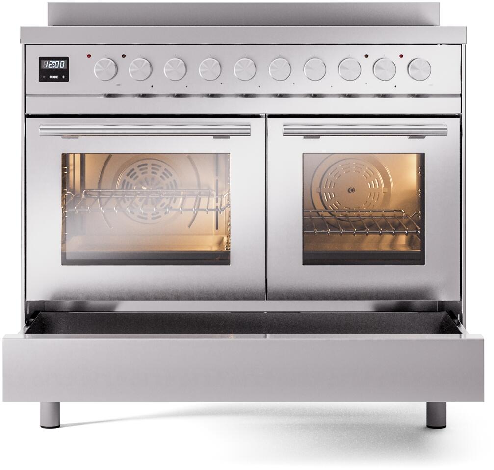 Ilve UPDI406WMPSS Professional Plus Ii 40 Inch Electric Freestanding Range In Stainless Steel With Trim