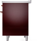 Ilve UPDI406NMPBUP Nostalgie Ii 40 Inch Electric Freestanding Range In Burgundy With Copper Trim