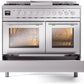 Ilve UPD40FWMPSS Professional Plus Ii 40 Inch Dual Fuel Natural Gas Freestanding Range In Stainless Steel With Trim