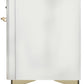 Ilve UM12FDNS3WHG Majestic Ii 48 Inch Dual Fuel Natural Gas Freestanding Range In White With Brass Trim