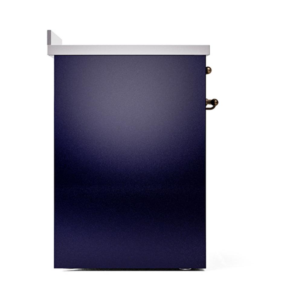 Ilve UNI304QNMPMBB Ilve Uni304Qnmpmbb Nostalgie Ii Noblesse 30" Induction Range (Solid Door, Midnight Blue, Burnished)