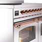 Ilve UPDI406NMPSSP Nostalgie Ii 40 Inch Electric Freestanding Range In Stainless Steel With Copper Trim