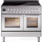 Ilve UPDI406WMPSS Professional Plus Ii 40 Inch Electric Freestanding Range In Stainless Steel With Trim