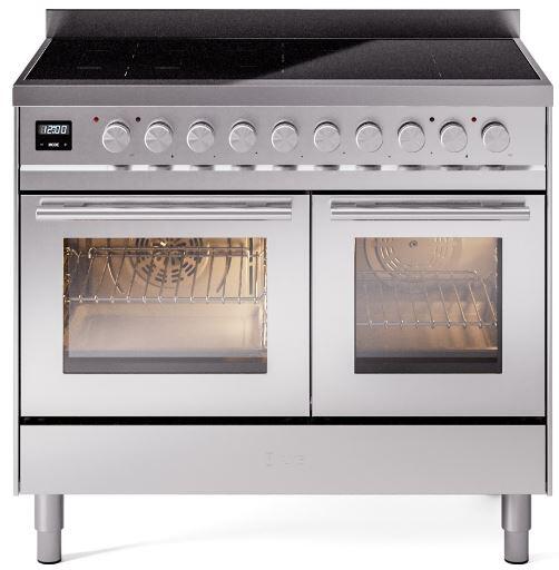 Ilve UPDI406WMPSS Professional Plus Ii 40 Inch Electric Freestanding Range In Stainless Steel With Trim