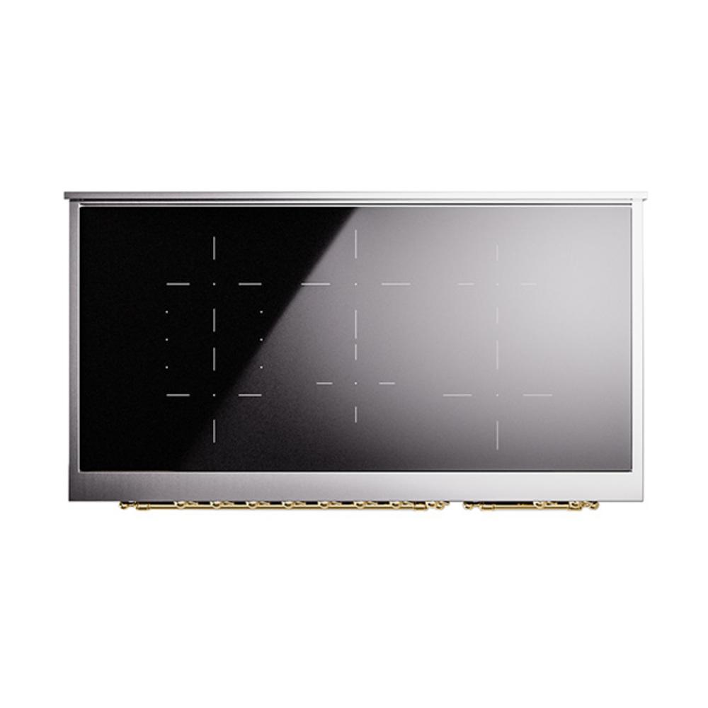 Ilve UNI486NMPMBG Ilve Uni486Nmpmbg Nostalgie Ii Noblesse 48" Induction Range (Triple Glass Door, Midnight Blue, Brass)