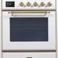 Ilve UM30DNE3WHGLP Majestic Ii 30 Inch Dual Fuel Liquid Propane Freestanding Range In White With Brass Trim