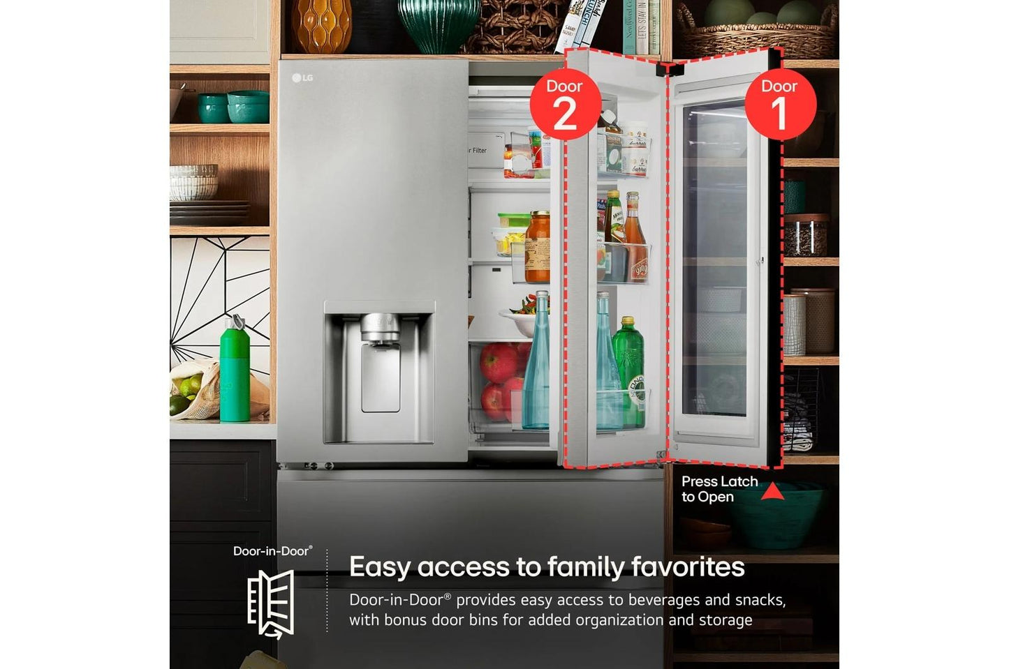 Lg LF29S8365S 29 Cu. Ft. Smart Instaview® Door-In-Door® Standard-Depth Max&#8482; 4-Door French Door Refrigerator With Mycolor&#8482;