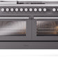 Ilve UP60FSWMPMG Professional Plus Ii 60 Inch Dual Fuel Natural Gas Freestanding Range In Matte Graphite With Trim