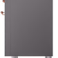 Ilve UP36FNMPMGP Nostalgie Ii 36 Inch Dual Fuel Natural Gas Freestanding Range In Matte Graphite With Copper Trim