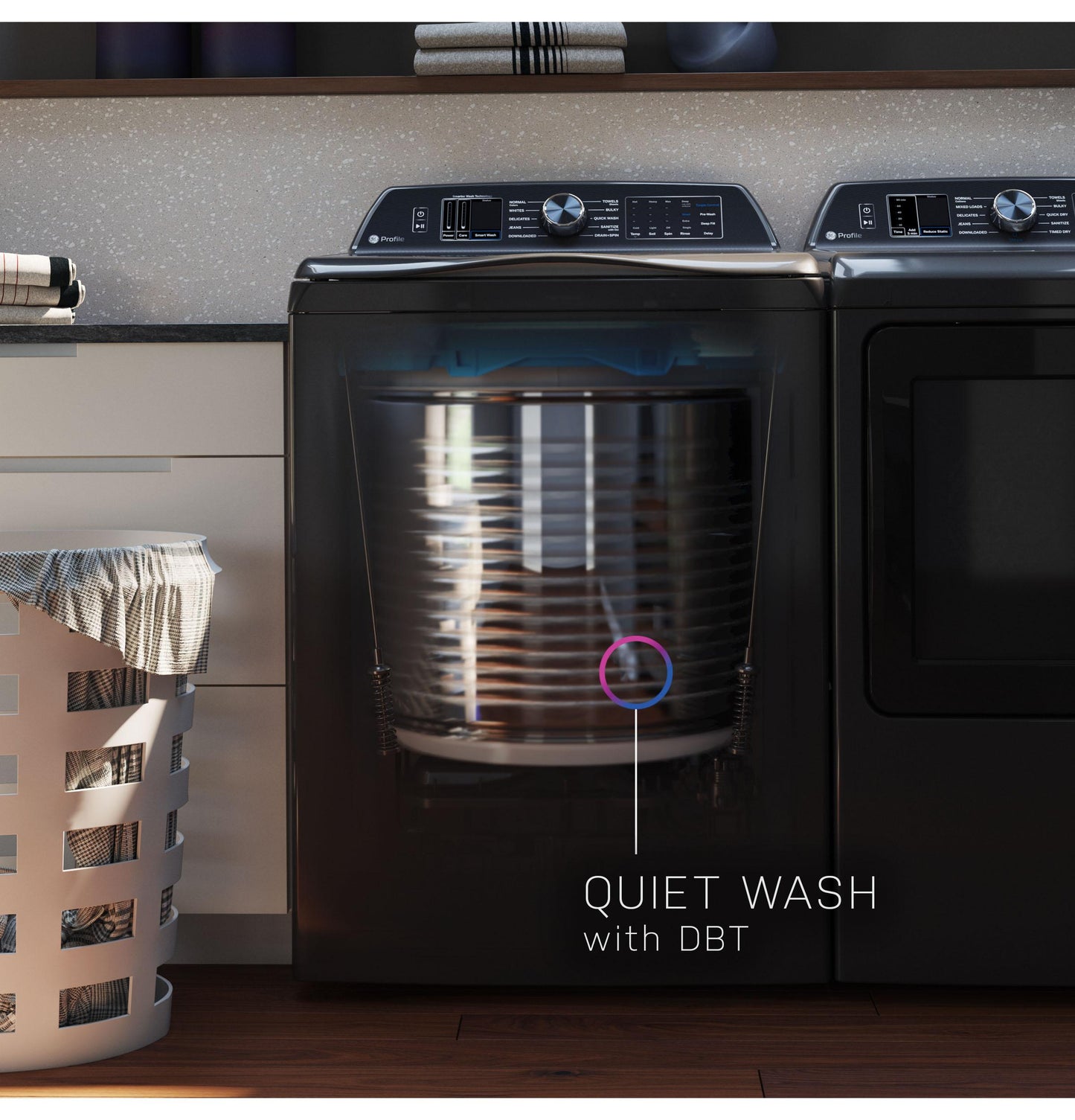 Ge Appliances PTW800BPWRS Ge Profile&#8482; Energy Star® 5.4 Cu. Ft. Capacity Washer With Smarter Wash Technology And Adaptive Smartdispense