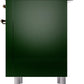 Ilve UPI366NMPEGB Nostalgie Ii 36 Inch Electric Freestanding Range In Emerald Green With Bronze Trim