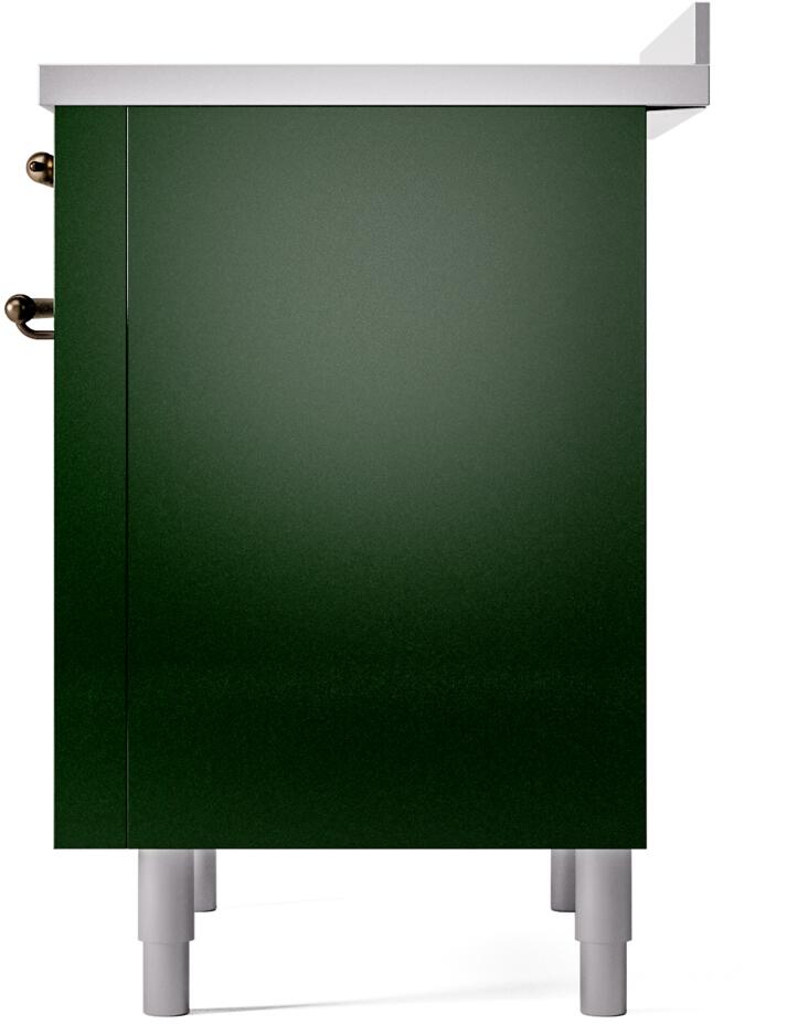 Ilve UPI366NMPEGB Nostalgie Ii 36 Inch Electric Freestanding Range In Emerald Green With Bronze Trim