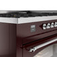 Ilve UP60FNMPBUCLP Nostalgie Ii 60 Inch Dual Fuel Liquid Propane Freestanding Range In Burgundy With Chrome Trim