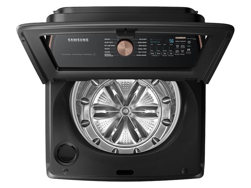 Samsung WA54CG7550AV 5.4 Cu. Ft. Extra-Large Capacity Smart Top Load Washer With Pet Care Solution And Auto Dispense System In Brushed Black