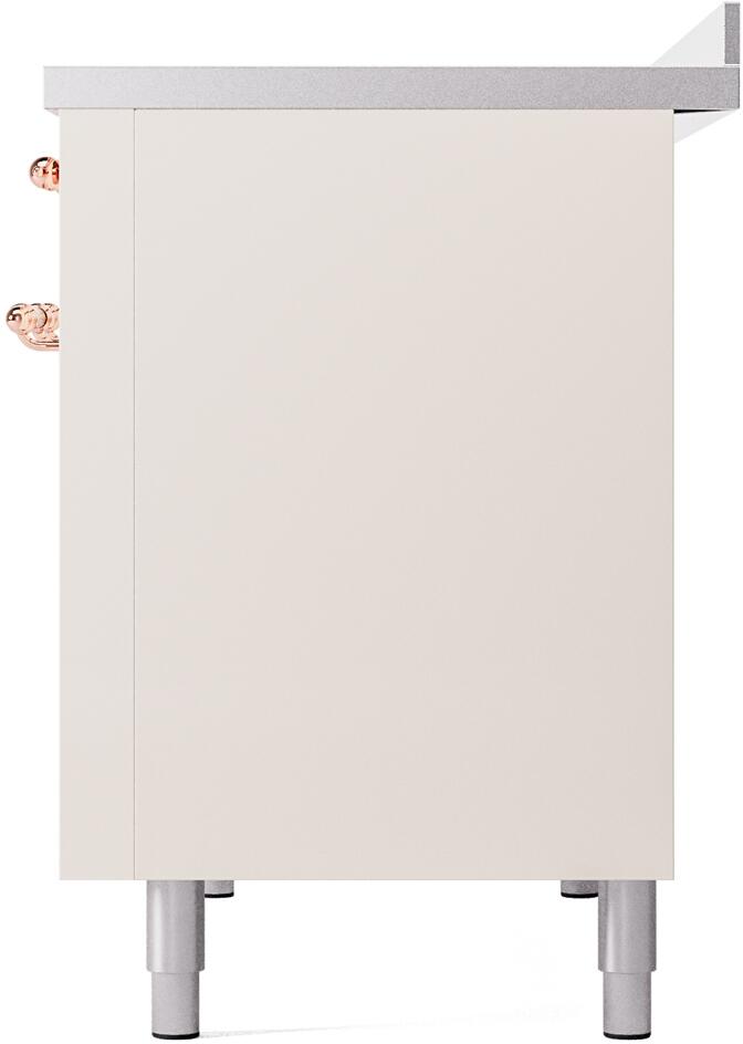 Ilve UPI486NMPAWP Nostalgie Ii 48 Inch Electric Freestanding Range In Antique White With Copper Trim