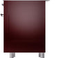 Ilve UP36FNMPBUCLP Nostalgie Ii 36 Inch Dual Fuel Liquid Propane Freestanding Range In Burgundy With Chrome Trim