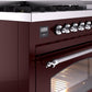 Ilve UP48FNMPBUCLP Nostalgie Ii 48 Inch Dual Fuel Liquid Propane Freestanding Range In Burgundy With Chrome Trim