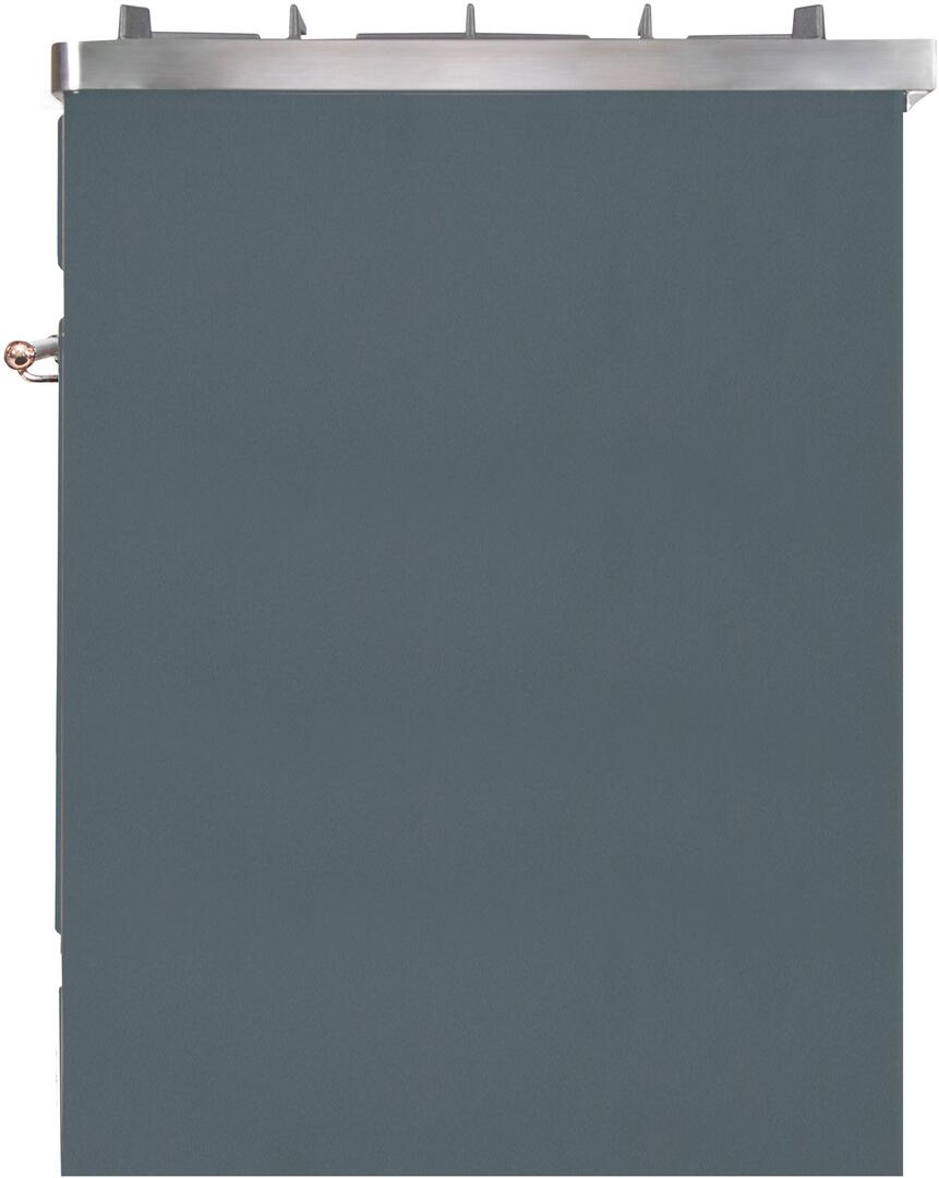 Ilve UMI30NE3BGP Majestic Ii 30 Inch Electric Freestanding Range In Blue Grey With Copper Trim