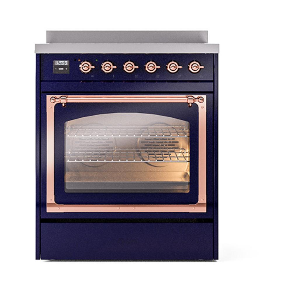 Ilve UNI304NMPMBP Ilve Uni304Nmpmbp Nostalgie Ii Noblesse 30" Induction Range (Triple Glass Door, Midnight Blue, Copper)