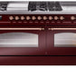 Ilve UP60FSNMPBUPLP Nostalgie Ii 60 Inch Dual Fuel Liquid Propane Freestanding Range In Burgundy With Copper Trim