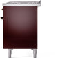 Ilve UP48FNMPBUBLP Nostalgie Ii 48 Inch Dual Fuel Liquid Propane Freestanding Range In Burgundy With Bronze Trim