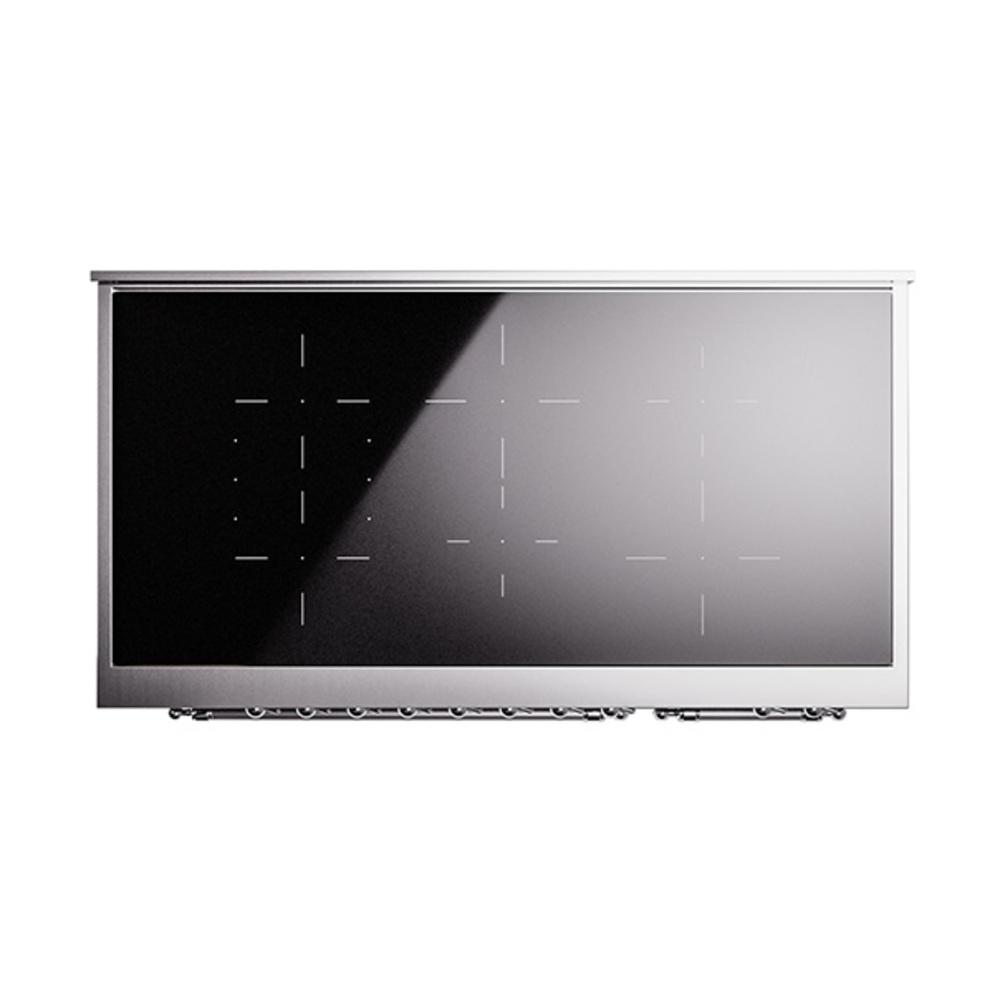 Ilve UNI486NMPBKC Ilve Uni486Nmpbkc Nostalgie Ii Noblesse 48" Induction Range (Triple Glass Door, Glossy Black, Chrome)