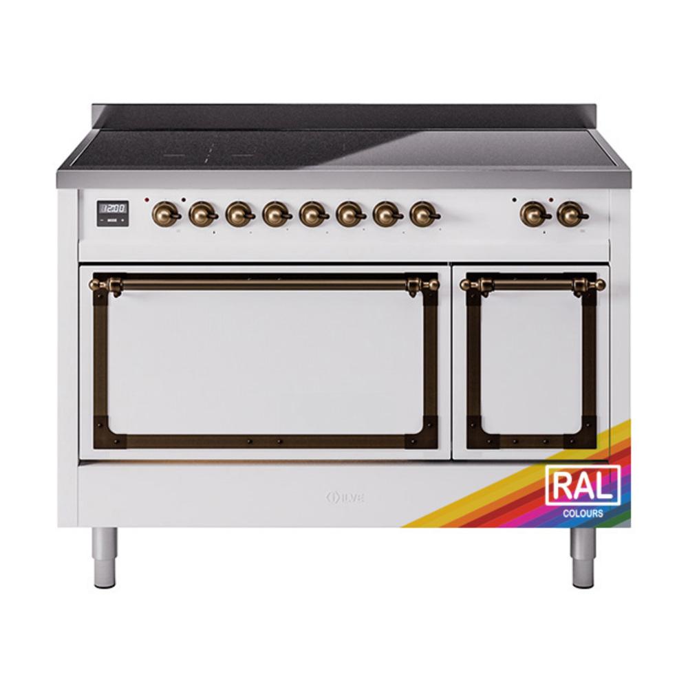 Ilve UNI486QNMPRAB Ilve Uni486Qnmprab Nostalgie Ii Noblesse 48" Induction Range (Solid Door, Ral, Burnished)