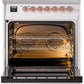 Ilve UP30NMPWHPLP Nostalgie Ii 30 Inch Dual Fuel Liquid Propane Freestanding Range In White With Copper Trim