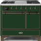 Ilve UMD10FDQNS3EGB Majestic Ii 40 Inch Dual Fuel Natural Gas Freestanding Range In Emerald Green With Bronze Trim