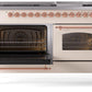 Ilve UP60FNMPAWPLP Nostalgie Ii 60 Inch Dual Fuel Liquid Propane Freestanding Range In Antique White With Copper Trim